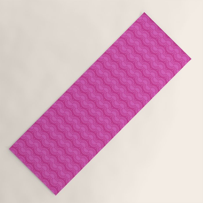 Pink neon bright geometric pattern  Yoga Mat