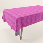 Pink neon bright geometric pattern  Tablecloth Gallery Image 1