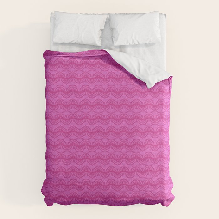 Pink neon bright geometric pattern  Duvet Cover Gallery Image 6