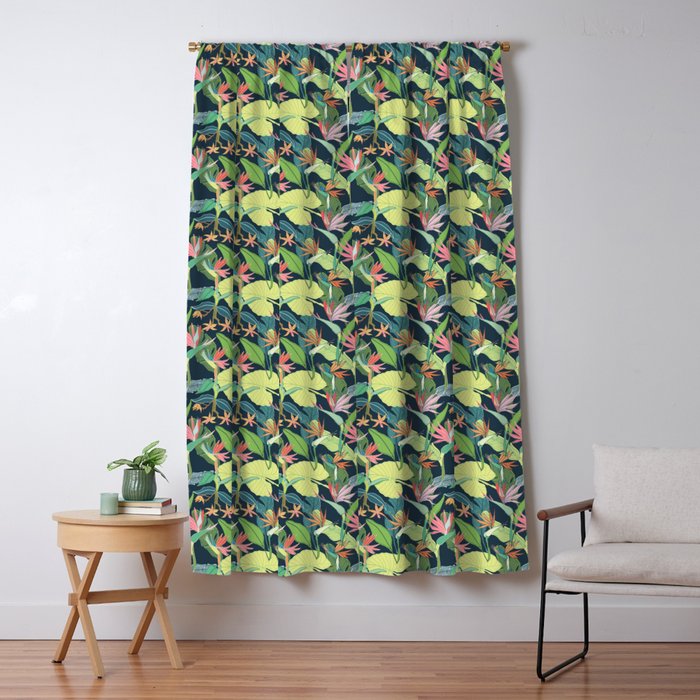Tropical Bird of Paradise Window Curtain Gallery Image 1