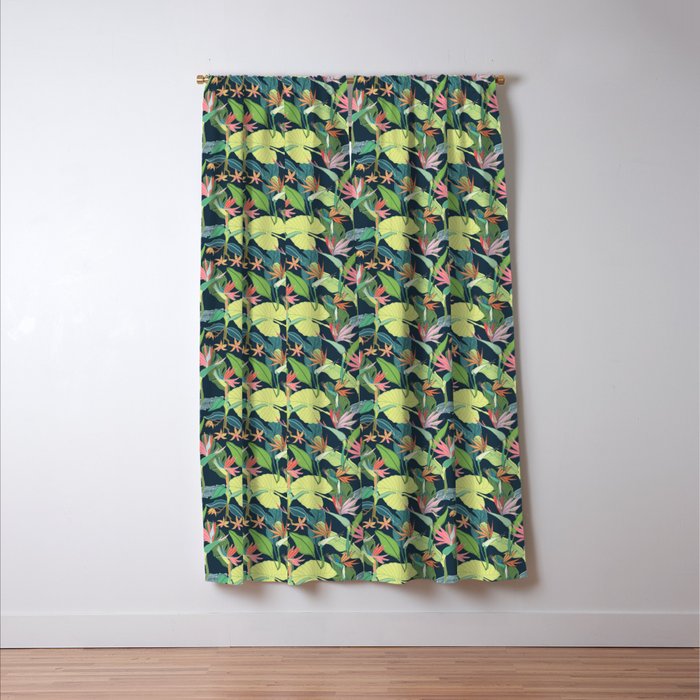 Tropical Bird of Paradise Window Curtain Gallery Image 3