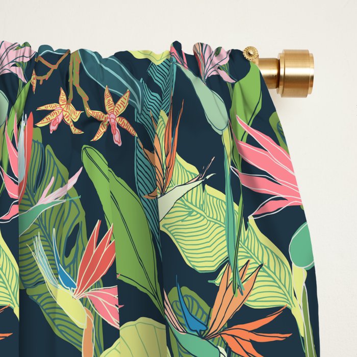 Tropical Bird of Paradise Window Curtain Gallery Image 2