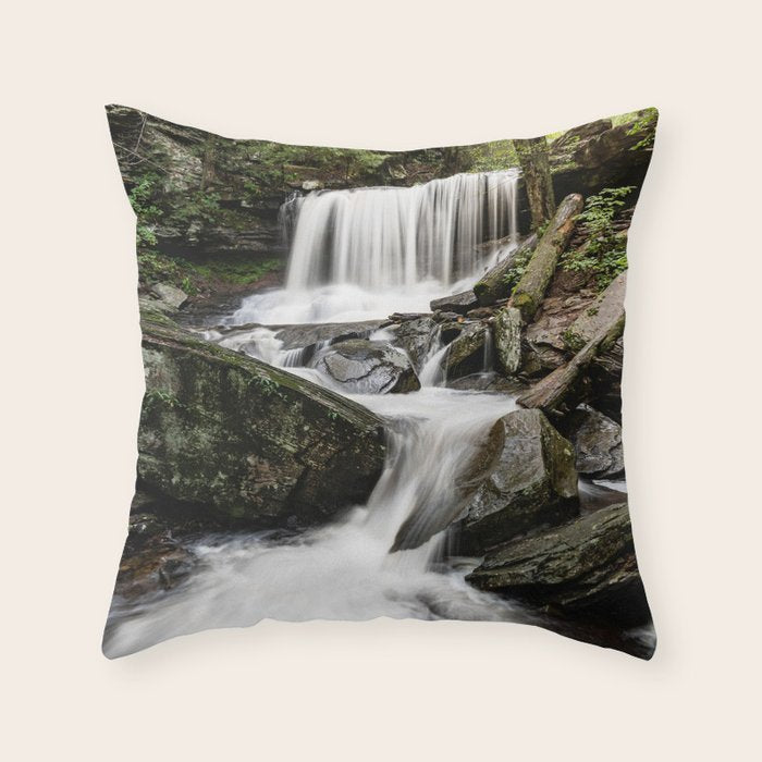 Appalachian Waterfall X - Ricketts Glen Adventure Throw Pillow Gallery Image 6