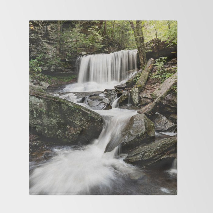 Appalachian Waterfall X - Ricketts Glen Adventure Throw Blanket Gallery Image 2