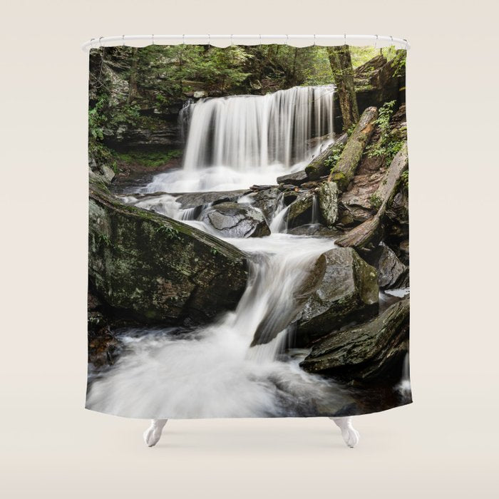 Appalachian Waterfall X - Ricketts Glen Adventure Shower Curtain Gallery Image 1