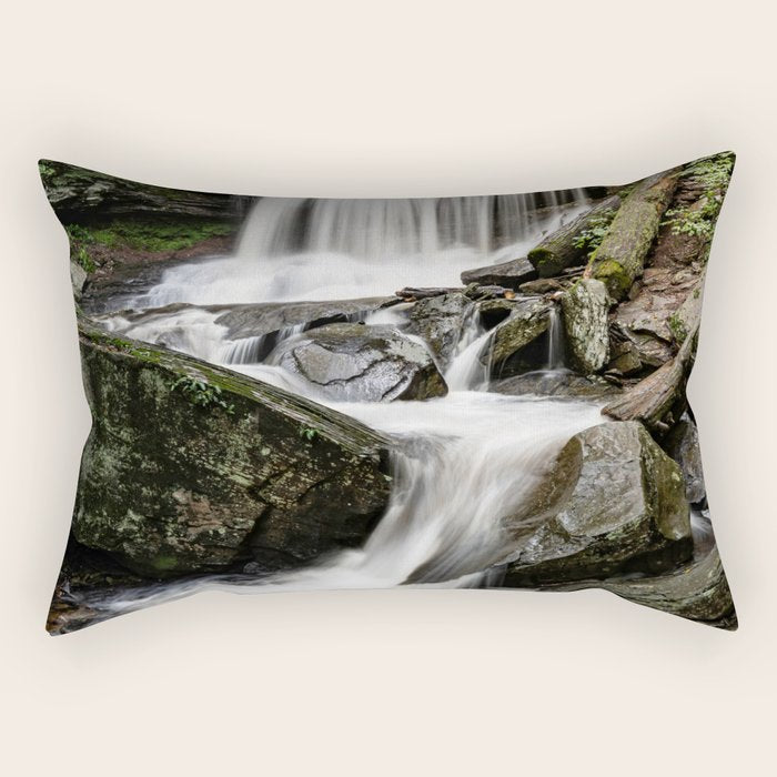 Appalachian Waterfall X - Ricketts Glen Adventure Rectangular Pillow Gallery Image 2