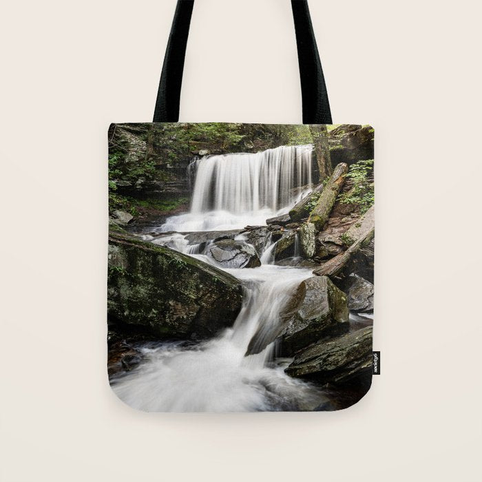 Appalachian Waterfall X - Ricketts Glen Adventure Tote Bag Gallery Image 1