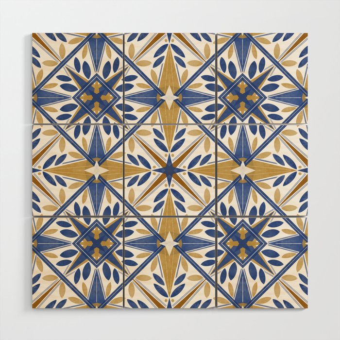 Geometric modern tile B Wood Wall Art Gallery Image 1