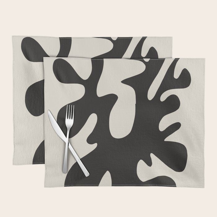 Black coral cut out Placemat
