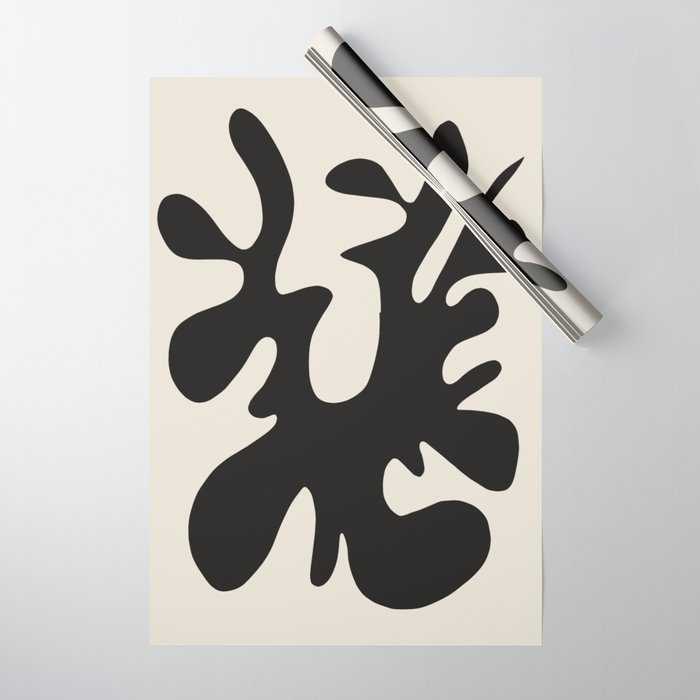 Black coral cut out Wrapping Paper Gallery Image 1