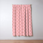 Midcentury Stars and Dots Atomic Pattern in Light Pink and Pale Mocha Window Curtain Gallery Image 3