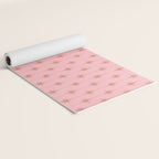 Midcentury Stars and Dots Atomic Pattern in Light Pink and Pale Mocha Yoga Mat Gallery Image 2