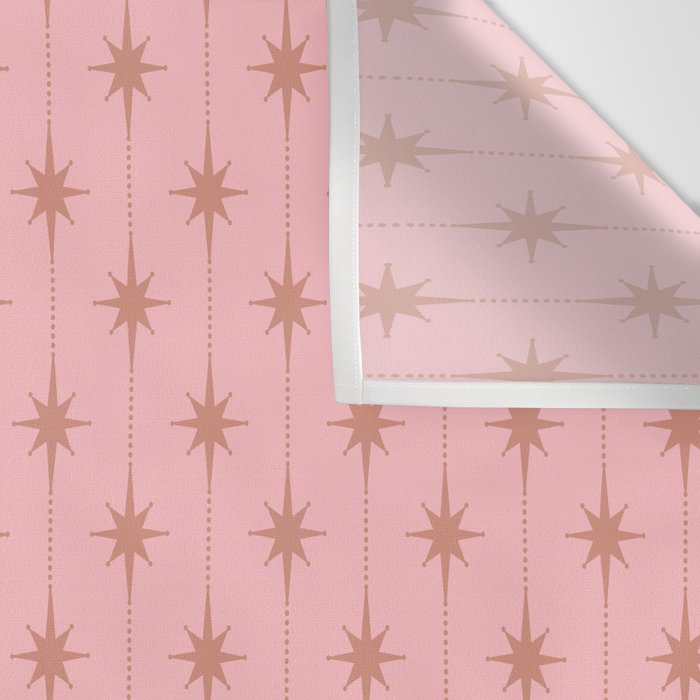 Midcentury Stars and Dots Atomic Pattern in Light Pink and Pale Mocha Wall Tapestry Gallery Image 3