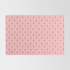 Midcentury Stars and Dots Atomic Pattern in Light Pink and Pale Mocha Rug Gallery Image 2