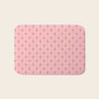 Midcentury Stars and Dots Atomic Pattern in Light Pink and Pale Mocha Bath Mat Gallery Image 1