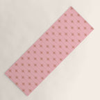 Midcentury Stars and Dots Atomic Pattern in Light Pink and Pale Mocha Yoga Mat Gallery Image 1