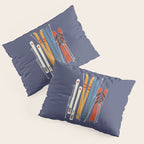 Retro Colorful Skis Pillow Sham Gallery Image 3