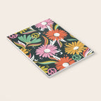 Drippy Daisy Dreamscape - Rainbow & Indigo on Teal Notebook Gallery Image 3
