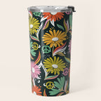 Drippy Daisy Dreamscape - Rainbow & Indigo on Teal Travel Mug Gallery Image 2