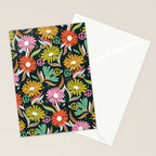 Drippy Daisy Dreamscape - Rainbow & Indigo on Teal Stationery Card Gallery Image 2