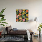 Drippy Daisy Dreamscape - Rainbow & Indigo on Teal Wood Wall Art Gallery Image 2