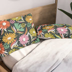 Drippy Daisy Dreamscape - Rainbow & Indigo on Teal Pillow Sham Gallery Image 2
