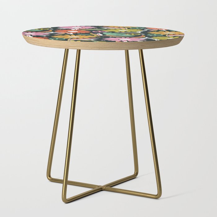 Drippy Daisy Dreamscape - Rainbow & Indigo on Teal Side Table Gallery Image 1