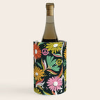 Drippy Daisy Dreamscape - Rainbow & Indigo on Teal Wine Chiller Gallery Image 1