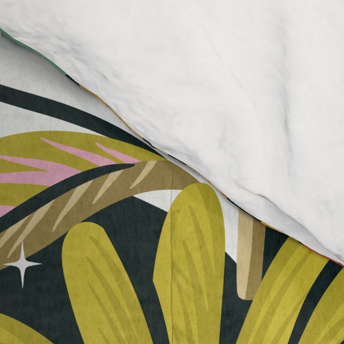 Drippy Daisy Dreamscape - Rainbow & Indigo on Teal Comforter Gallery Image 4