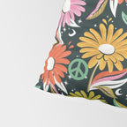 Drippy Daisy Dreamscape - Rainbow & Indigo on Teal Pillow Sham Gallery Image 4