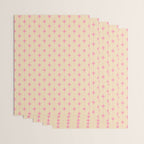 Midcentury Stars and Dots Classic Pink Cream Pattern Wrapping Paper Gallery Image 3