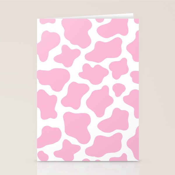 Pink Cow Print Stationery Card Gallery Image 2