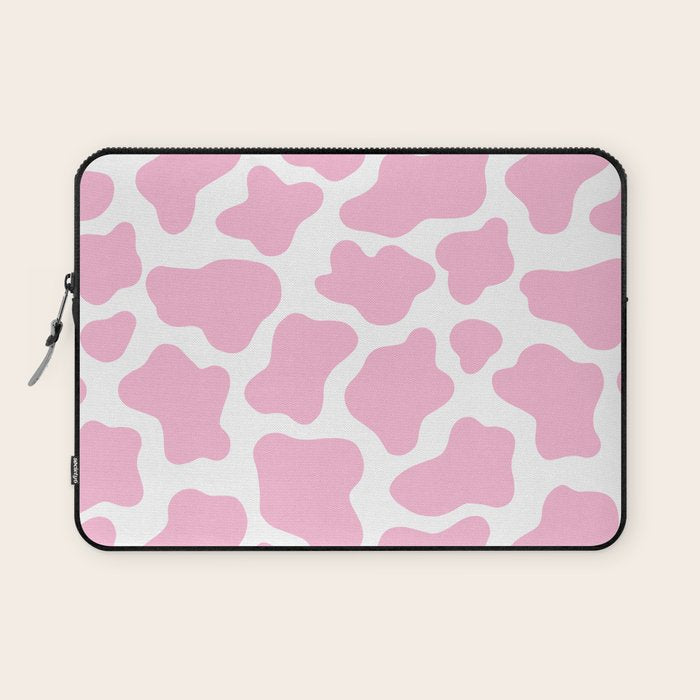 Pink Cow Print Laptop Sleeve Gallery Image 1
