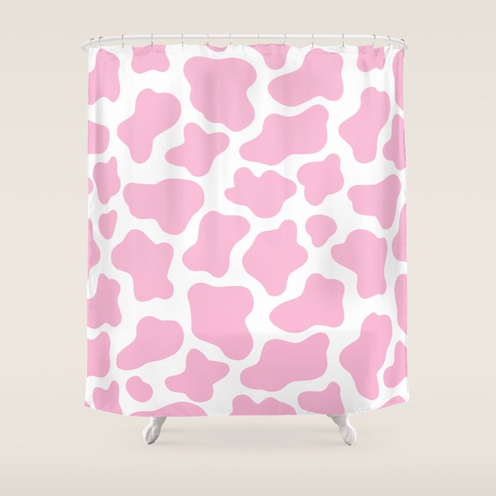 Pink Cow Print Shower Curtain Gallery Image 1