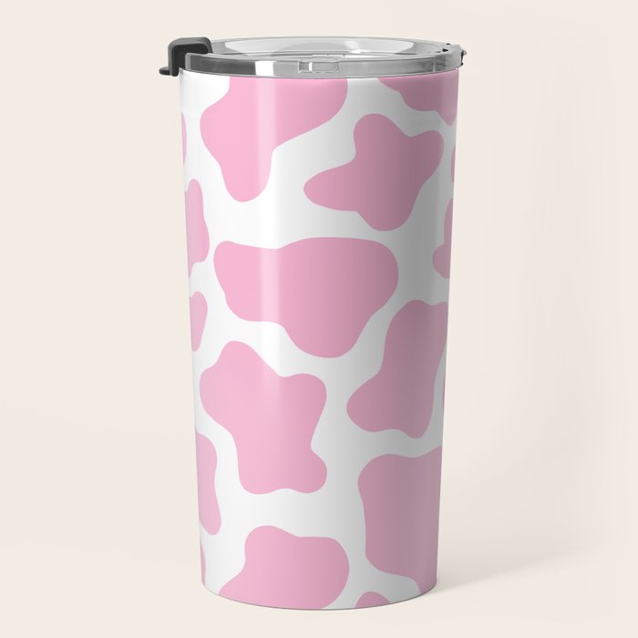 Pink Cow Print Travel Mug Gallery Image 3