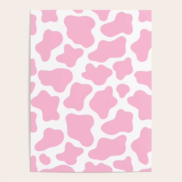 Pink Cow Print Poster Gallery Image 1