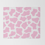 Pink Cow Print Throw Blanket Gallery Image 2