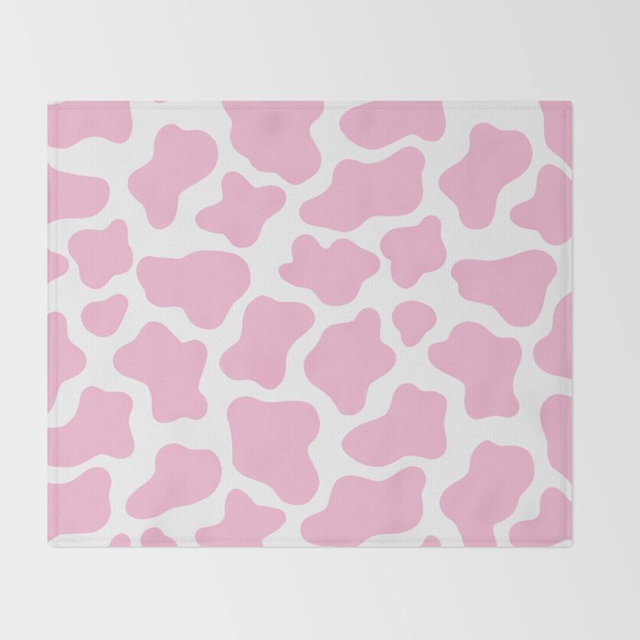 Pink Cow Print Throw Blanket Gallery Image 2