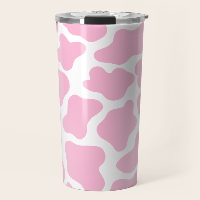 Pink Cow Print Travel Mug Gallery Image 1