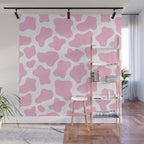 Pink Cow Print Wall Mural Gallery Image 1
