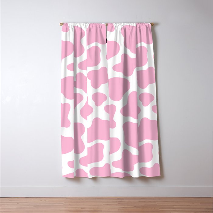 Pink Cow Print Window Curtain Gallery Image 3