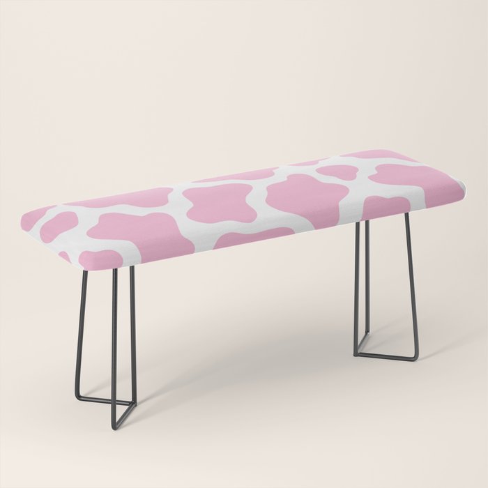 Pink Cow Print Bench Gallery Image 1