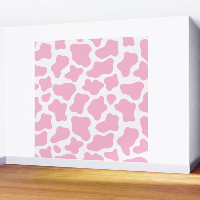 Pink Cow Print Wall Mural Gallery Image 2