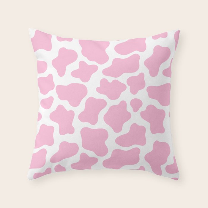 Pink Cow Print Throw Pillow Gallery Image 6
