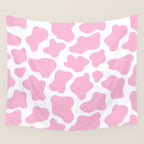 Pink Cow Print Wall Tapestry Gallery Image 4