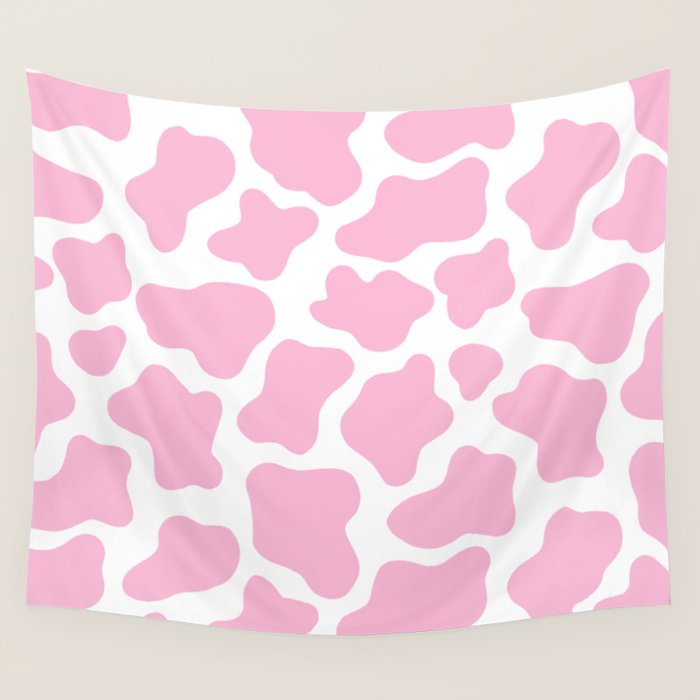 Pink Cow Print Wall Tapestry Gallery Image 4