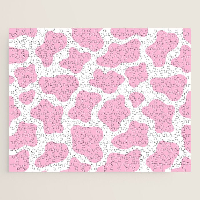 Pink Cow Print Jigsaw Puzzle Gallery Image 1