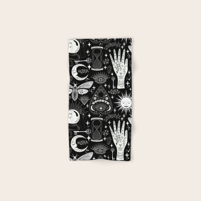 Enchanted - Enchantment - Black and White Bath Towel Gallery Image 1