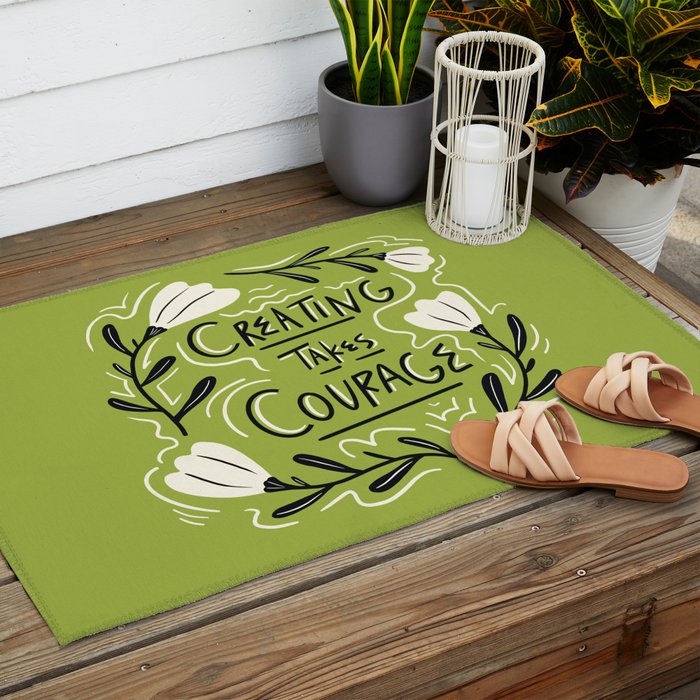 Creating Takes Courage Outdoor Rug Gallery Image 2