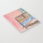 Napping Ginger Cat in Pink Jungle Garden Room Notebook Gallery Image 3